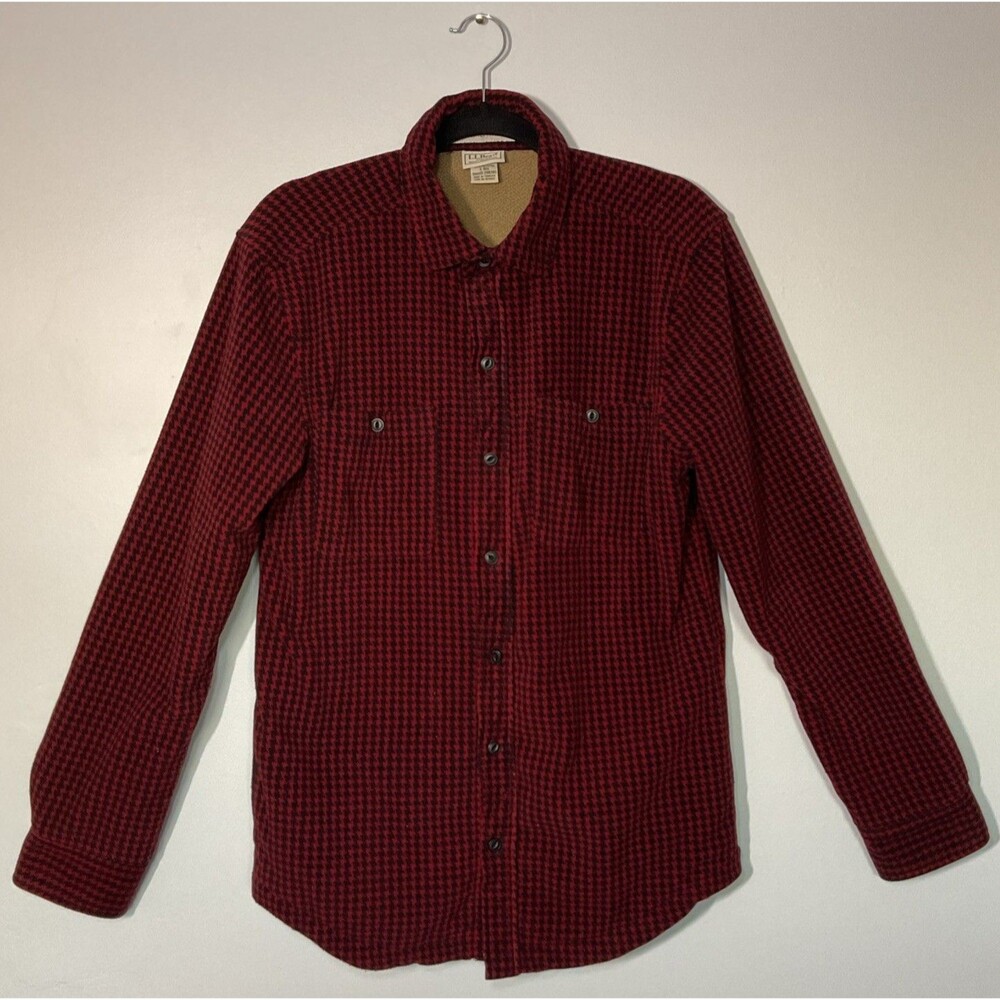 L.L. Bean Men's Fleece Flannel Shirt  Traditional Fit Slightly Fitted Size S